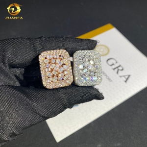 Anillo con Certificado GRA, Anillo Hip Hop con Incrustaciones de Moissanita, Moissanita VVS, Joyería de Plata 925, Anillo Fino con Corte Mixto de Diamantes <span class=keywords><strong>para</strong></span> Hombre - Product Image 2