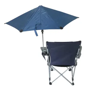 Silla de playa plegable de viaje, parasol, portavasos, <span class=keywords><strong>sombrilla</strong></span> de playa de ocio, sillas de Camping plegables portátiles con reposapiés - Product Image 2
