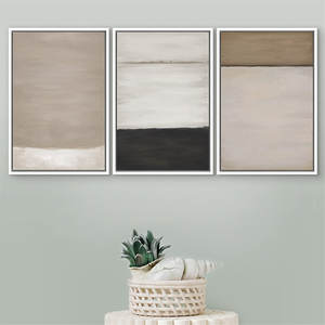 JIEKAI 3 Pièce Encadrée Toile Impression Mur Art Grunge <span class=keywords><strong>Pastel</strong></span> Couleur Bloc Collage Abstrait Formes <span class=keywords><strong>Illustration</strong></span> Moderne Art Minimaliste - Product Image 1