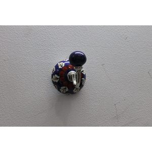 Floral Ceramic Wall Hook <b>Hanger</b> Beautifully Colored Bath Towel <b>Key</b> Red White Blue Leaf Design Wall Organizer - Product Image 4