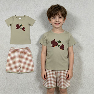 Conjuntos de Ropa para Bebé Niño, Camiseta y Pantalones Cortos con Bordado de Patos Mallard, Estilo Casual de Verano, Nuevos Modelos RTS Boutique - Product Image 1