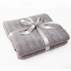 Cobertor de lã de caxemira tricotado personalizado, confortável, macio, crochê, para bebês, crianças