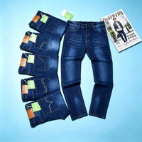 Jean en denim extensible à taille élastique pour homme, coupe droite classique, pantalon décontracté pour usage quotidien, 6,5 dollars GZL001 taille 30-40