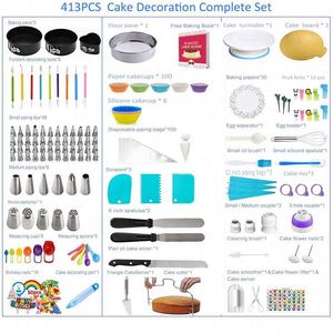 Wholesale Bakeware Christmas <b>Cake</b> Turntable Stand <b>Supplies</b> Kits 413 PCS <b>Cake</b> <b>Decorating</b> Baking Tool Set - Product Image 2