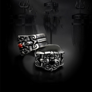 Anello da Uomo Hip Hop War God <span class=keywords><strong>Sulu</strong></span> Ding, Anello Dominante Retrò di Tendenza, Anello Apribile per Dito Indice Singolo - Product Image 1