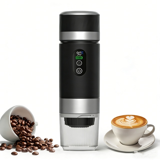 New Design 20Bar Portable Stainless Steel Fully Automatic Hand-Powered Espresso Machine 80ML Coffee Maker Multi-Use Camping Car