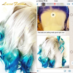 Pelucas de Cabello Humano Peruano Corto Tipo Bob Sin Pegamento, Peluca de Cabello Humano Rizado 613 Tipo Bob, Pelucas Cortas Tipo Bob de Cabello Humano Virgen Peruano - Product Image 4