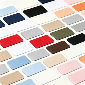 Étiquettes en tissu vierges de couleur unie, personnalisables, prix usine, faible MOQ, à thermocoller pour vêtements, DIY, <span class=keywords><strong>presse</strong></span> à chaud - Product Image 3