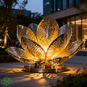 ประติมากรรมปีกนางฟ้าสแตนเลส SENZHAO พร้อมไฟ LED สำหรับตกแต่งภายนอกอาคาร เหมาะสำหรับตกแต่งพื้นที่สวนสาธารณะหรือลานกิจกรรม - Product Image 1