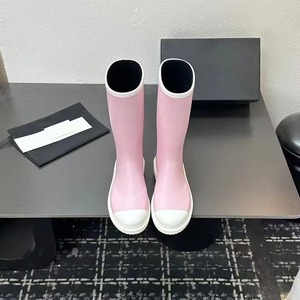 Women's for Style Solid Tall Rain Boots-Waterproof Cap Toe Chunky Sole Chic Fashion Rubber Wellingtons Autumn/Winter - Product Image 2