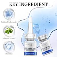 Suero Facial en Polvo Liofilizado con Péptidos de Cobre Azul, Reparador, Reafirmante, Colágeno, Péptido GHK-Cu, Ácido Hialurónico, Antienvejecimiento