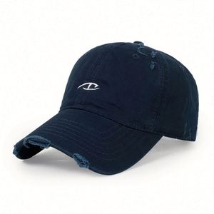 หมวกเบสบอลวินเทจขายส่งสำหรับผู้ชาย หมวกทรงดิสเทรส 6 แผง ทรงไม่แข็ง หมวกแก๊ปแบบพ่อ พร้อมโลโก้ - Product Image 4