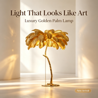 Lampe sur pied moderne de luxe léger en plumes d'autruche, en résine dorée en forme d'arbre, avec LED, pour salon, chambre et décoration d'angle