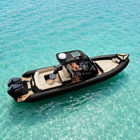 Bateau semi-rigide professionnel de luxe en fibre de verre et PVC de 9,6 m avec T-TOP rigide pour la pêche, la plongée et les loisirs