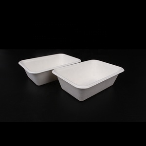 Caixa de Hambúrguer de Bagasse Personalizada 750 ml para Viagem, Embalagens de Alimentos Descartáveis Biodegradáveis - Product Image 5