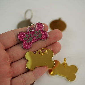 Etiquetas de Identificación para Perros Personalizadas al por Mayor, de Acero Inoxidable Chapado en Oro, Lavables, con Impresión UV, Multi-Estilo, Personalización DIY, <span class=keywords><strong>Megasun</strong></span> TG005 - Product Image 3