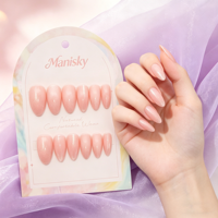 Faux Ongles Réutilisables de Luxe Faits Main en ABS, Style Français Tendance, Forme Amande, Couverture Complète, 12 Pièces