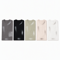 Camiseta Oversize de Algodón 100% Lavado para Hombre, Cuello Redondo, Manga Corta, Hombros Caídos, Corte Holgado, Estilo Urbano
