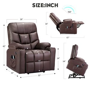 <span class=keywords><strong>Sillón</strong></span> Moderno MH Furniture <span class=keywords><strong>para</strong></span> Sala de Estar, Sillones Reclinables Eléctricos de PU <span class=keywords><strong>para</strong></span> Personas Mayores - Product Image 3