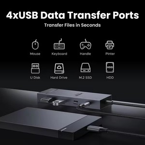 Hub <span class=keywords><strong>USB</strong></span> C UGREEN, Doble HDMI 7 en 1, Tipo C a 4K 60Hz, <span class=keywords><strong>2</strong></span> Puertos HDMI, 10Gbps <span class=keywords><strong>USB</strong></span>-A y C, PD100W para MacBook, Laptop, Divisor <span class=keywords><strong>USB</strong></span>, Base de Conexión - Product Image 4
