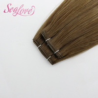 Extensions de cheveux naturels à profil bas, flexibles, Genius Weft, pour une sensation de cheveux noués à la main, options hybrides machine-tissées
