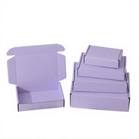 Boîte pour vêtements essentiels, cadeau, ultra-résistante, plateau d'avion violet, emballage en carton blanc de haute qualité