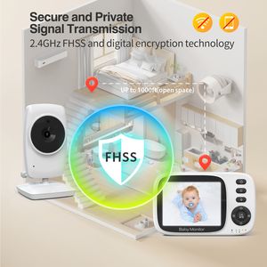 3.2 Nch bébé moniteur caméra meilleure vente sans fil alimentation minuterie température vidéo ECO - Product Image 2