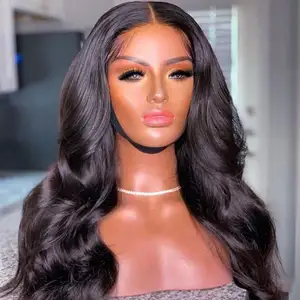 Brazilian Virgin Remy Hair Wig Suppliers Full Lace Frontal Wig Body Wave 13x6 Human Hair HD Transparent Lace Front Wig For Women