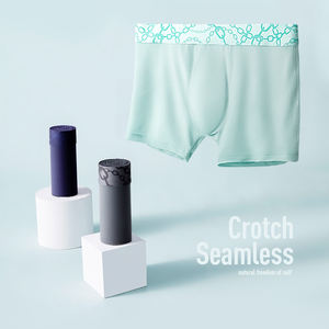 Boxer da <span class=keywords><strong>Uomo</strong></span> in Cotone a Vita Media, Slip Tinta Unita Traspiranti, Logo Personalizzabile, Taglie Grandi, Intimo Maschile - Product Image 3