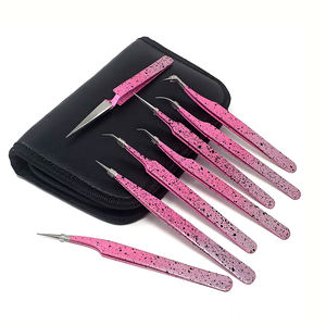 Pinzas para Pestañas de 10 mm de Longitud con Punta Dentada Duradera de Marca Privada con Logotipo Personalizado para Remover Extensiones de Pestañas de Acero Inoxidable - Product Image 2