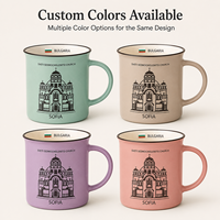 Souvenirs touristiques de Sofia, Bulgarie, tasses en céramique, petite tasse à café en céramique pour le camping avec bordure, personnalisable, OEM, ODM, vente en gros