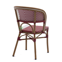 (E6022-W127) Chaise de bistrot de style français moderne pour café parisien, empilable, en rotin