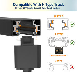 Hotel Store Home Power ajustable 10W 20W 30W H-Type 5CCT LED Track Head Doble techo Tienda Track Light con Ul - Product Image 2