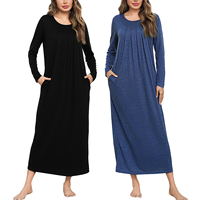 Robe de nuit Hongbo pour femme, vente en gros, ample, manches longues, longueur cheville, design personnalisé, élégante, pour la maison