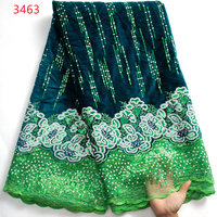 3463 nouveau Design africain velours dentelle tissu avec paillettes nigérian séquence tissus français velours dentelle pour robe de soirée