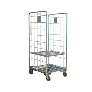 Korozyon Korumalı, 2 Taraflı Çelik Rulo Kafes Depolama Arabası, Depo Kullanımı için 500 kg Kapasiteli, İstiflenebilir - Product Image 2