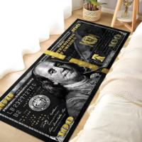 Tapis et carpettes à motif de dollar unique au design personnalisé Tapis de sol en velours Décoration de salon Chambre à coucher facile à nettoyer
