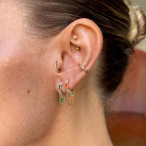Pendientes colgantes <span class=keywords><strong>de</strong></span> <span class=keywords><strong>Plata</strong></span> <span class=keywords><strong>de</strong></span> Ley 925 con zirconia cúbica, Gemnel, estilo brillante, hecho a mano - Product Image 4