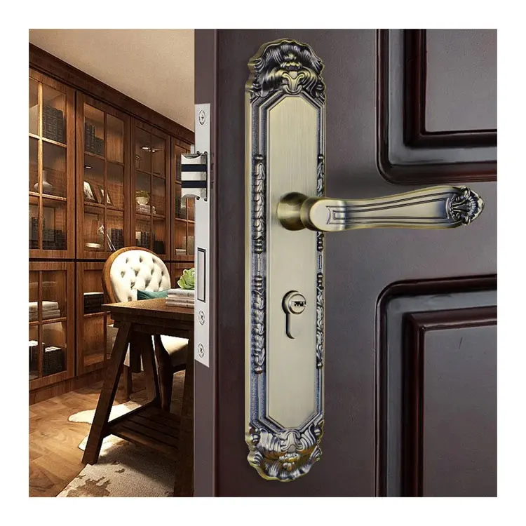 From China Zinc Alloy Interior Retro Light Luxury Door Handle Lock Manufacturer