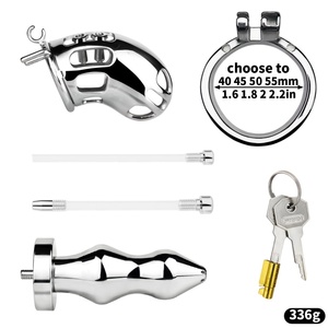 Jaula de Castidad Masculina FRRK con Catéter Uretral de Silicona, Anillo para Pene, Cinturón de Castidad, Tapón Anal de Metal, Juguetes Sexuales BDSM para Hombres - Product Image 5