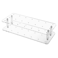 Support à double couche en acrylique transparent multi-prises pour cake pops, idéal pour table de desserts, présentation de friandises de fête, et support de présentation de sucettes en acrylique