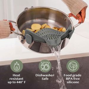 Passoire à pâtes en silicone à clipser, résistante à la chaleur, sans BPA, compatible four et lave-vaisselle, ustensile de cuisine pour la cuisson à domicile - Product Image 3