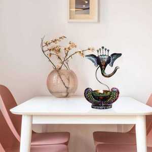 Portavelas Decorativo Pintado a Mano con Diseño de Ganesh, Ideal para Sala de Pooja, Hogar, Festividades, Ceremonias y Regalos - Product Image 3