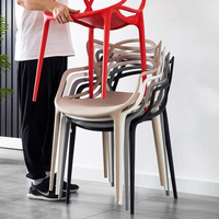 Tabouret de barbecue en plastique avec dossier et accoudoirs, design nordique, empilable, pour restaurant, bureau, pâtisserie