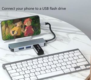 Type <b>C</b> 4 in 1 Docking Station <b>USB</b> 3.0 HUB <b>Adapter</b> for High-speed Transmission for Hub2.0 Mobile PhoneLaptop Hub - Product Image 3