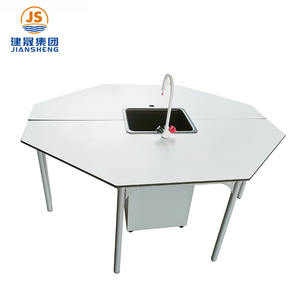 Meubles de laboratoire de conception moderne de haute qualité JS, table de laboratoire d'étude de chimie, de physique et de biologie avec découpe pour évier pour une utilisation scolaire - Product Image 3