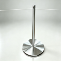 Poteau de signalisation en acier inoxydable avec corde élastique pour barrière de musée, idéal pour les expositions de galeries d'art
