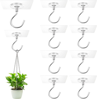 Support de suspension pour plante suspendue, étanche, multifonctionnel, robuste, avec crochet de plafond, adhésif sans trace, ventouse en fer et œillet de rideau réglable