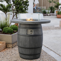 Chauffe-terrasse arrière-cour Gaz propane Gaz naturel Table de feu en bois Forme de colonne personnalisée Foyer en bois GRC