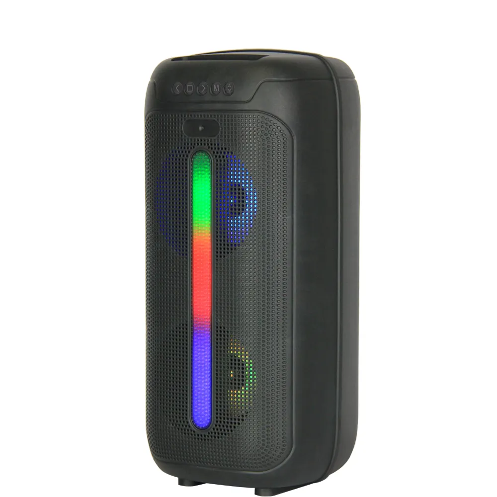 جديد وصول OEM الصوت عن ميكروفون لاسلكي USB AUX RGB الموسيقى لاعب 4 بوصة الديناميكي ضوء حزب رئيس للرقص